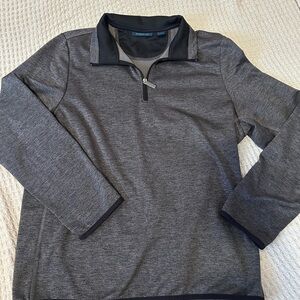 Perry Ellis Quarter-Zip Gray Performance Pullover